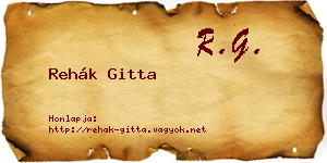 Rehák Gitta névjegykártya